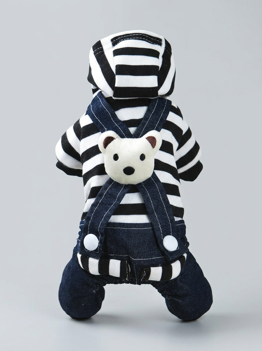 Male Dog Clothes Bear Hoodie | Casual Jumpsuit