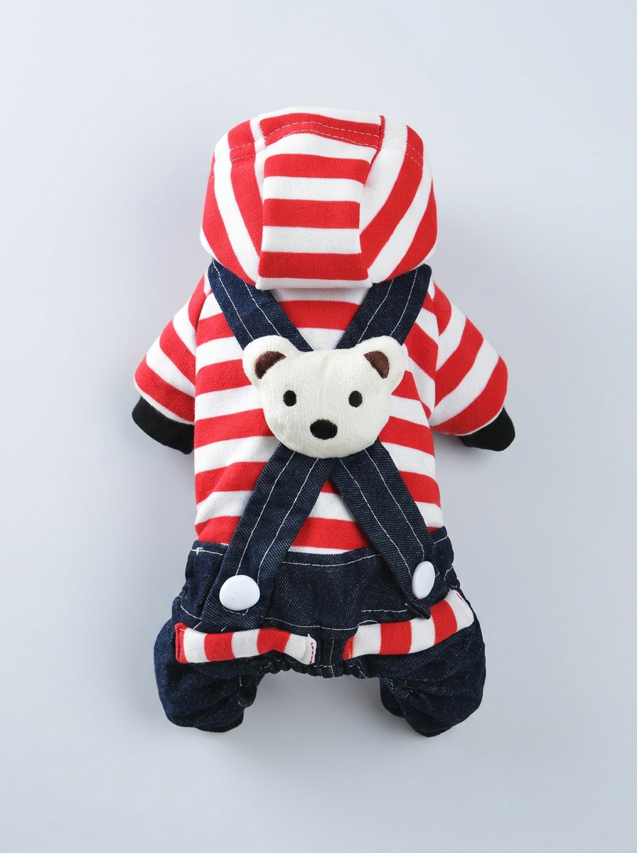 Male Dog Clothes Bear Hoodie | Casual Jumpsuit