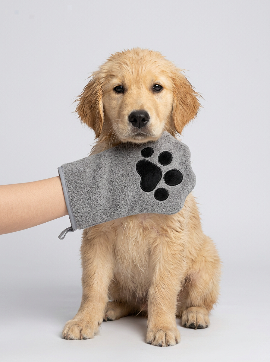 Quick-Drying Absorbent Pet Towel Gloves | Bath Grooming Tool