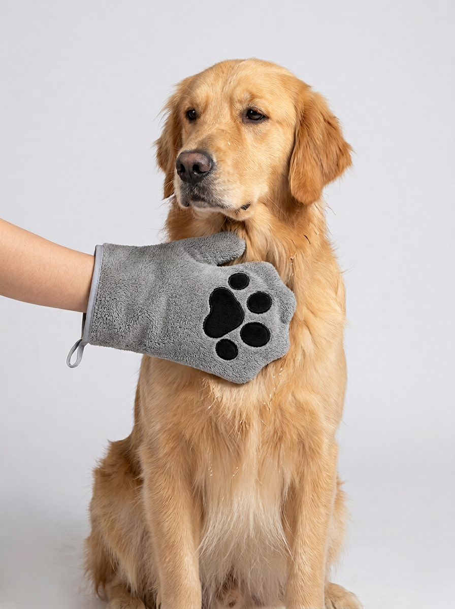 Quick-Drying Absorbent Pet Towel Gloves | Bath Grooming Tool
