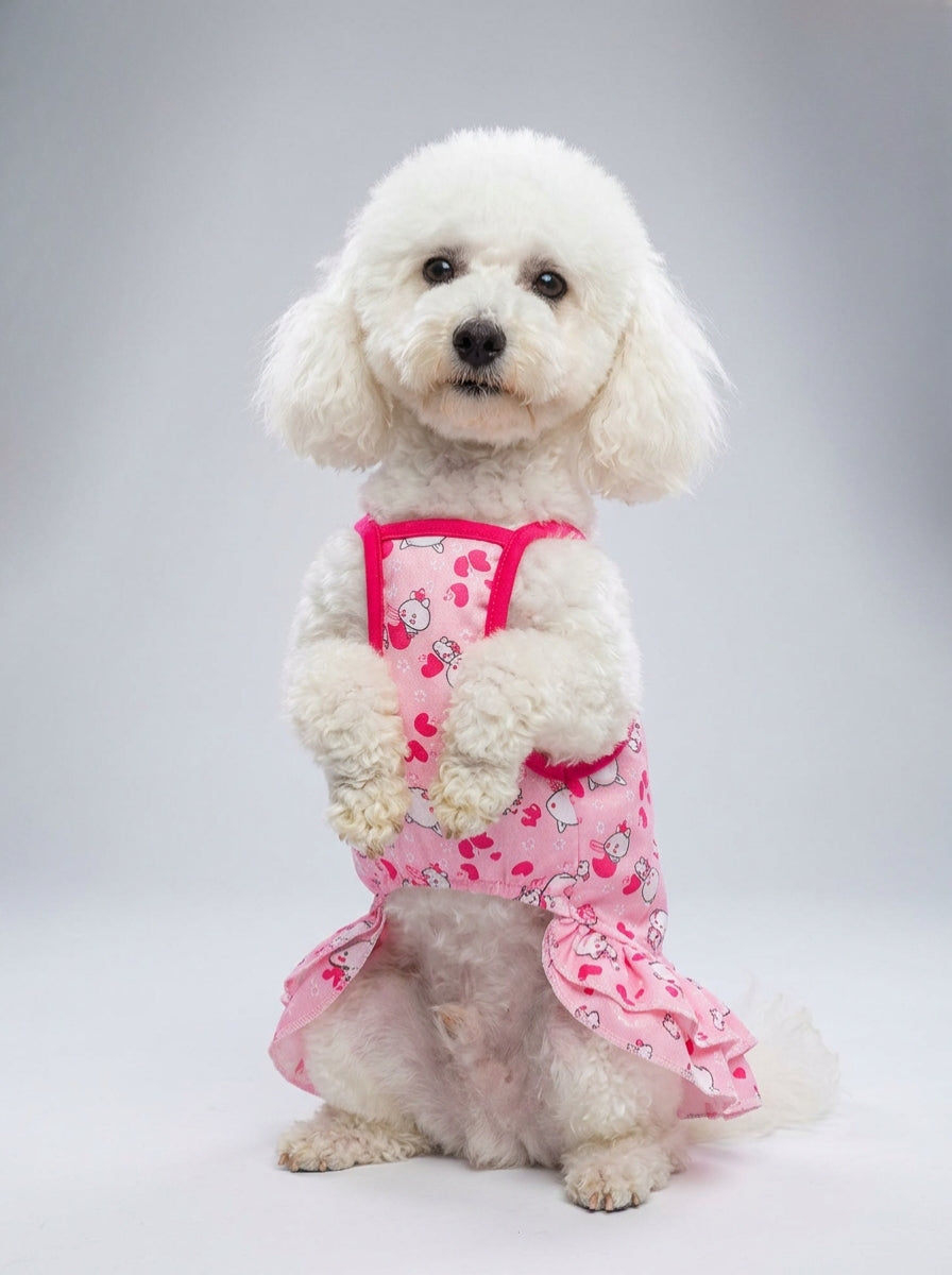 Female Dog Clothes Cartoon Print | Dress