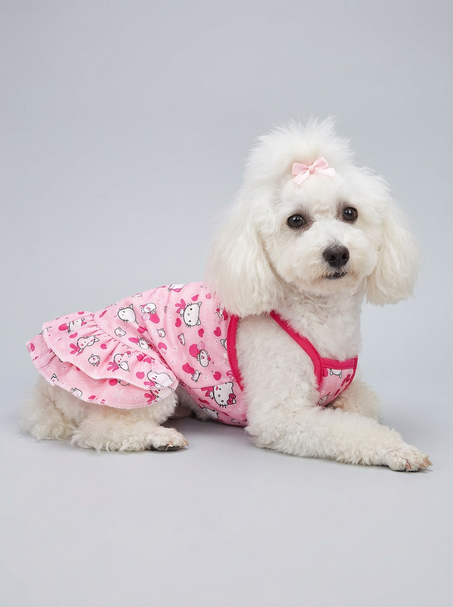 Female Dog Clothes Cartoon Print | Dress