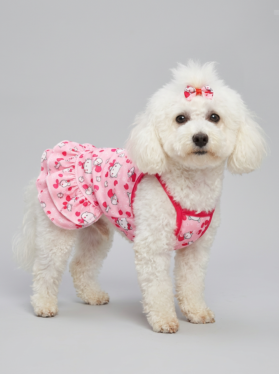 Female Dog Clothes Cartoon Print | Dress