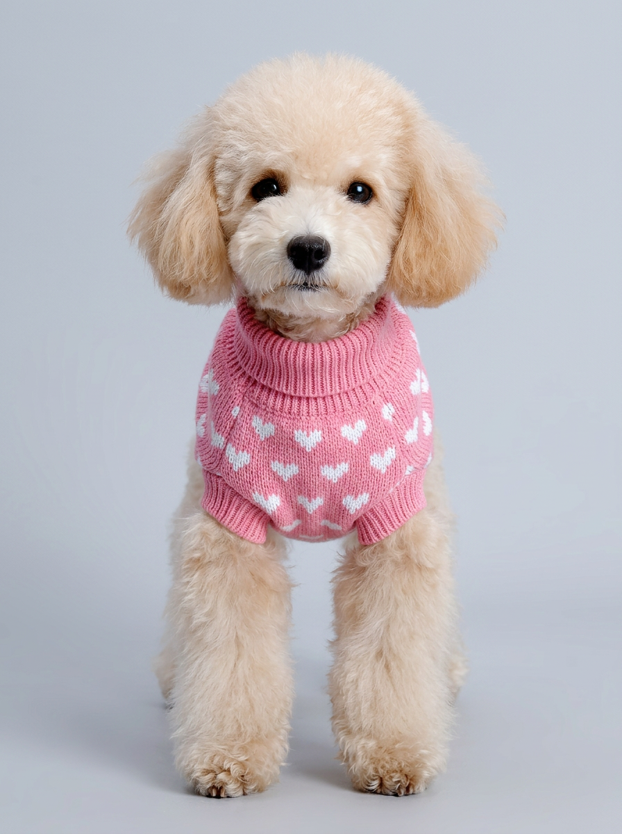 Female Dog Clothes Heart Pattern | Knit Sweater