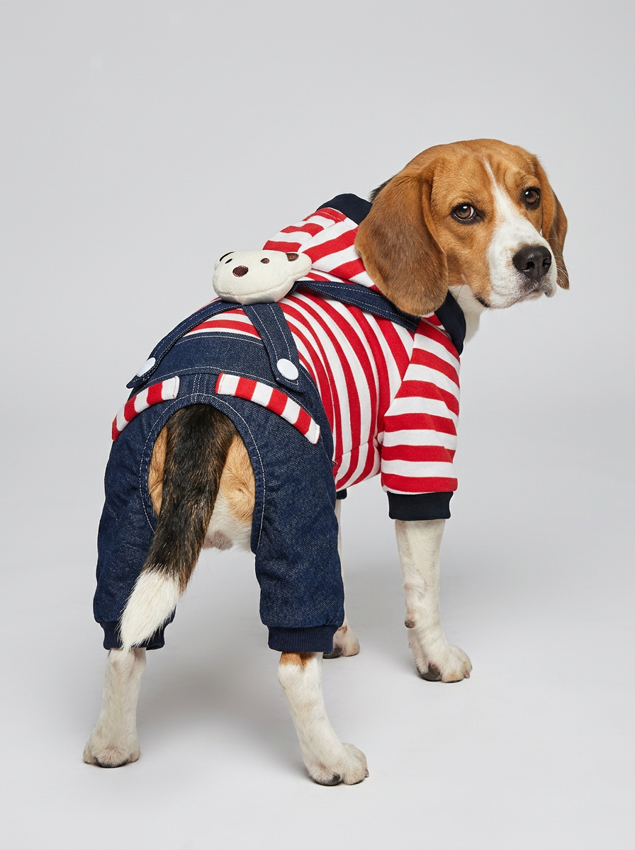 Male Dog Clothes Bear Hoodie | Casual Jumpsuit