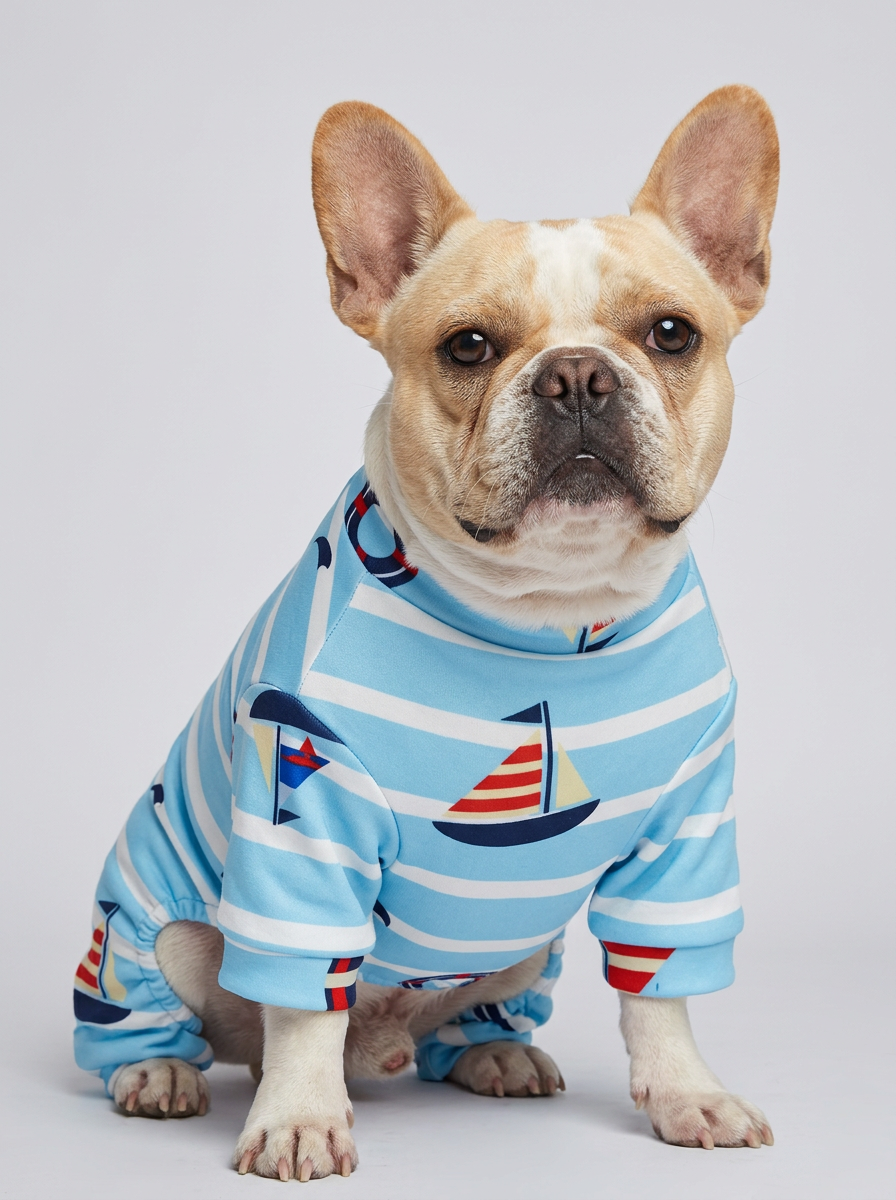 Male Dog Clothes Nautical Print | Casual Jumpsuit