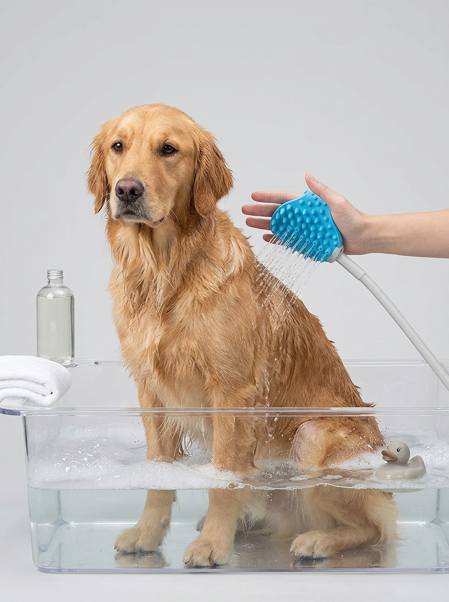 Pet Shower Hose Brush | Bath Grooming Tool