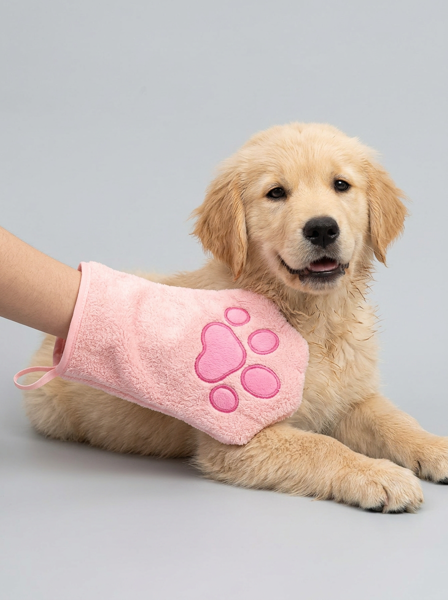 Quick-Drying Absorbent Pet Towel Gloves | Bath Grooming Tool